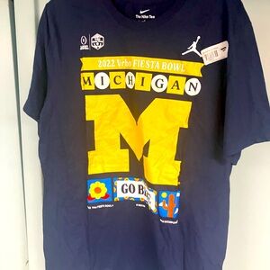 Michigan wolverines ncaa Football Jordan brand 2022 fiesta bowl nike shirt large